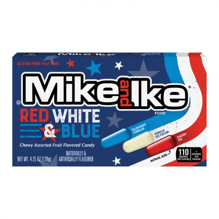 Mike and Ike Red, White & Blue 120g OhMyCandyBox