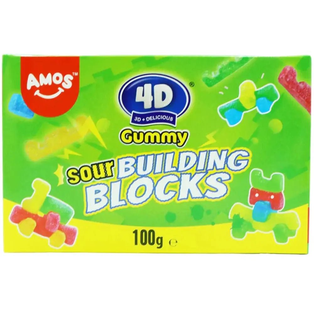 Amos 4D Gummy Sour Building Blocks 100g - OhMyCandyBox