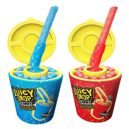 Bazooka Juicy Drop Gummy Dipperz Strawberry & Raspberry 96g OhMyCandyBox