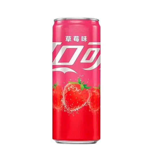 Coca-Cola limenka jagoda 330 ml, crvena s metalnim poklopcem