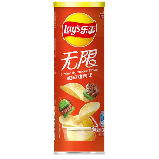 Lay‘s Stax BBQ čips u crvenom pakiranju, zelenom paprikom i čips kriškama, 90 g