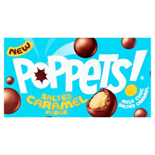 Poppets Milk Choc Coated Salted Caramel Fudge 36g OhMyCandyBox