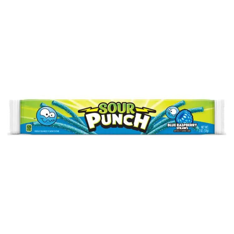 Sour Punch slatke slamčice Blue Raspberry u pakiranju