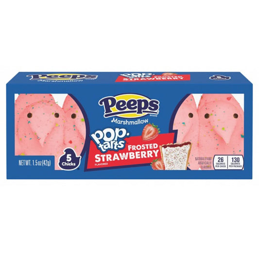 Peeps Marshmallow Chicks Pop-Tarts Frosted Strawberry 5 Pack 42g