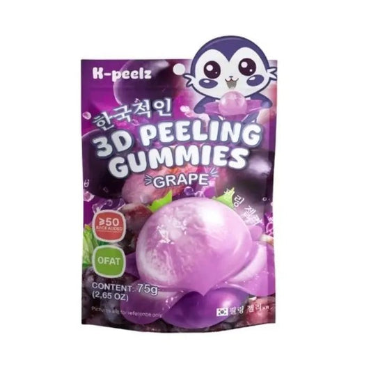 K - Peelz Grape 3D Peeling Gummies 75g - OhMyCandyBox